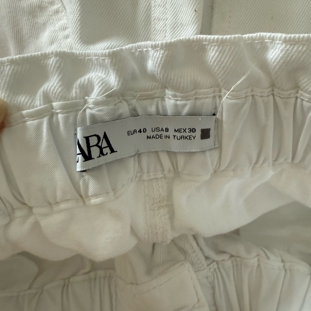Zara Cream Elastic Waist Trousers
